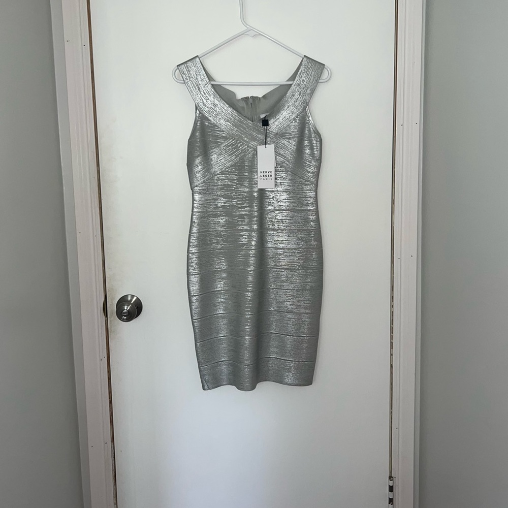 CRISS CROSS FOIL DRESS